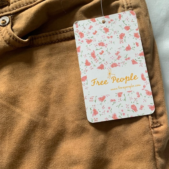 New Free People ivory coast tan spanish oak sateen crop jeans Size 29 $55 - Picture 3 of 7